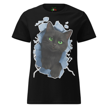 T-shirt morbida basic da donna Gatto Nero