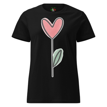 T-shirt morbida basic da donna Fiore Cuore