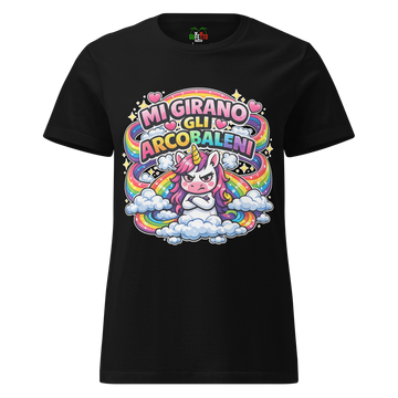 T-shirt morbida basic da donna Mi Girano gli Arcobaleni