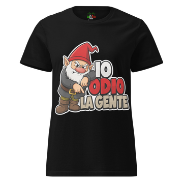 T-shirt morbida basic da donna Io Odio la Gente
