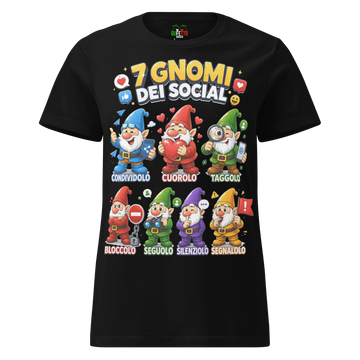 T-shirt morbida basic da donna 7 Gnomi dei Social