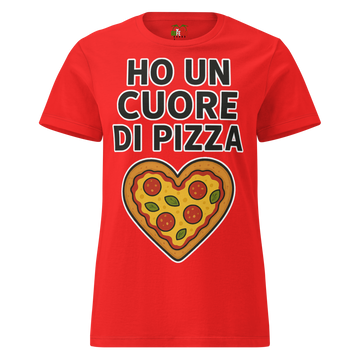 T-shirt morbida basic da donna Cuore di Pizza