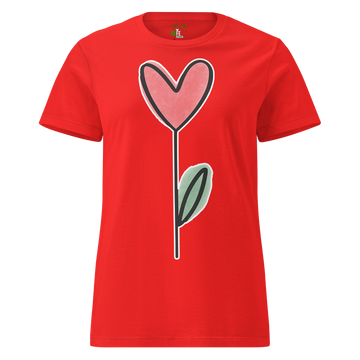 T-shirt morbida basic da donna Fiore Cuore