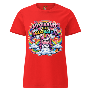 T-shirt morbida basic da donna Mi Girano gli Arcobaleni