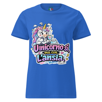 T-shirt morbida basic da donna Unicorno Ansia