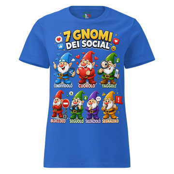 T-shirt morbida basic da donna 7 Gnomi dei Social