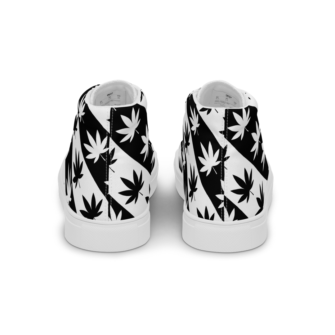 Sneakers alte in tela da donna CANNABIS B/W - Gufetto Brand