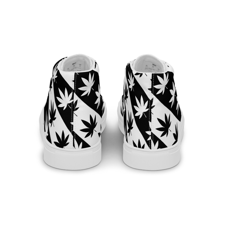 Sneakers alte in tela da donna CANNABIS B/W - Gufetto Brand