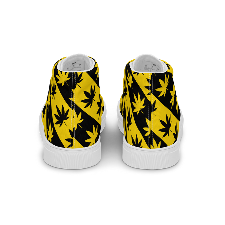 Sneakers alte in tela da donna CANNABIS GIALLE - Gufetto Brand
