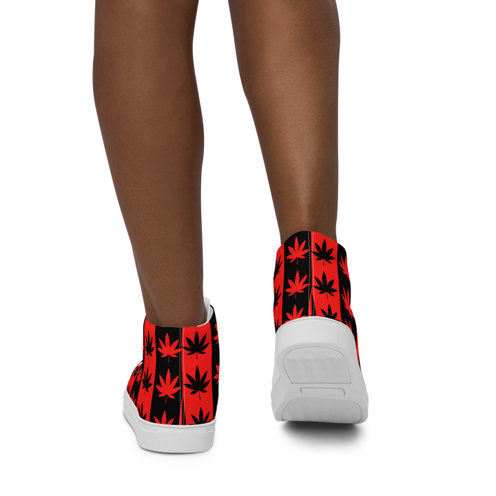 Sneakers alte in tela da donna CANNABIS ROSSE - Gufetto Brand