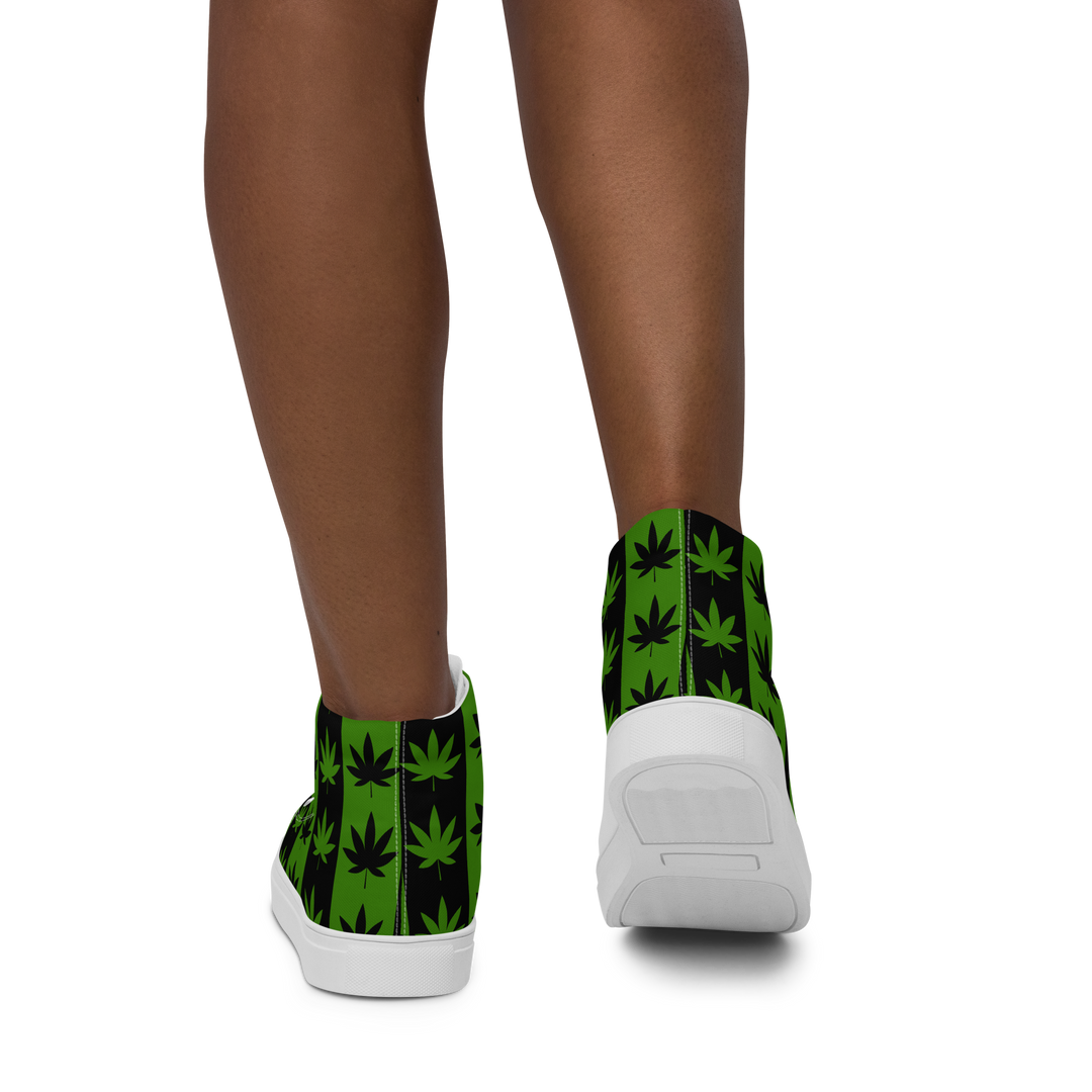 Sneakers alte in tela da donna CANNABIS VERDI - Gufetto Brand
