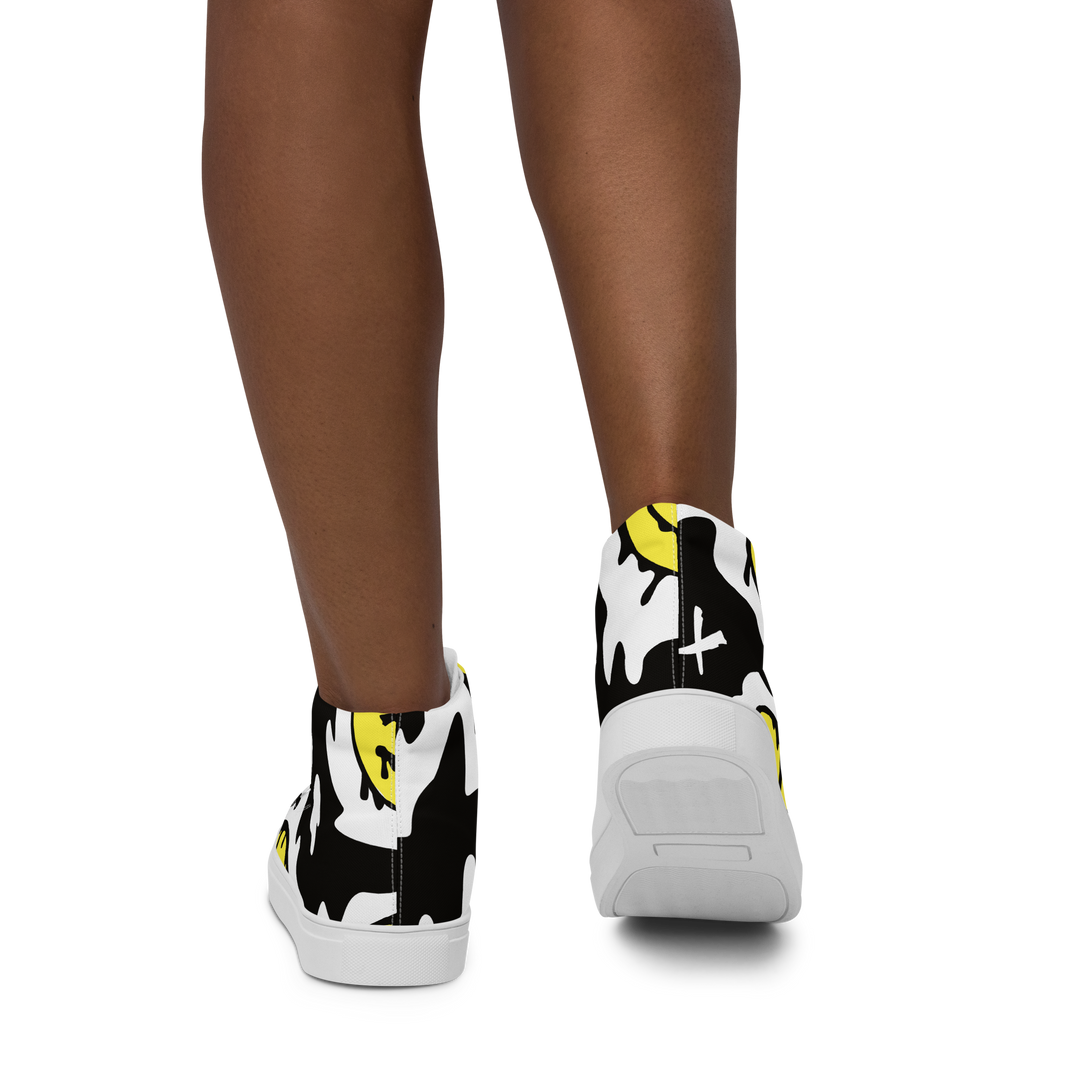 Sneakers alte in tela da donna SMILE FACE - Gufetto Brand