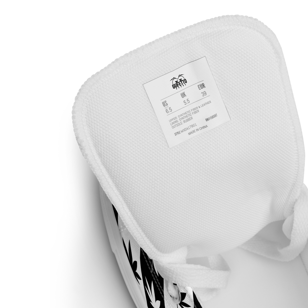 Sneakers alte in tela da donna CANNABIS B/W - Gufetto Brand