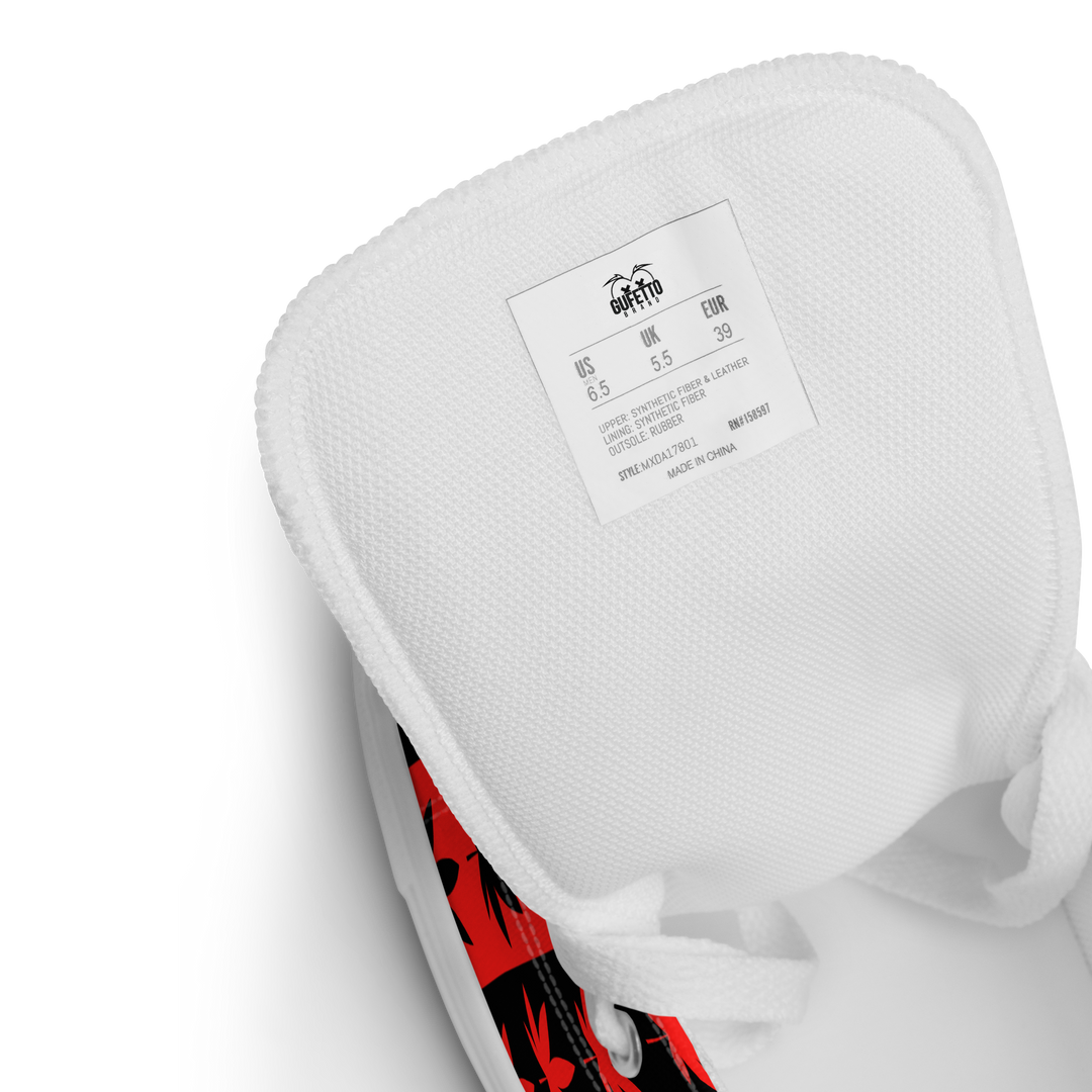 Sneakers alte in tela da donna CANNABIS ROSSE - Gufetto Brand
