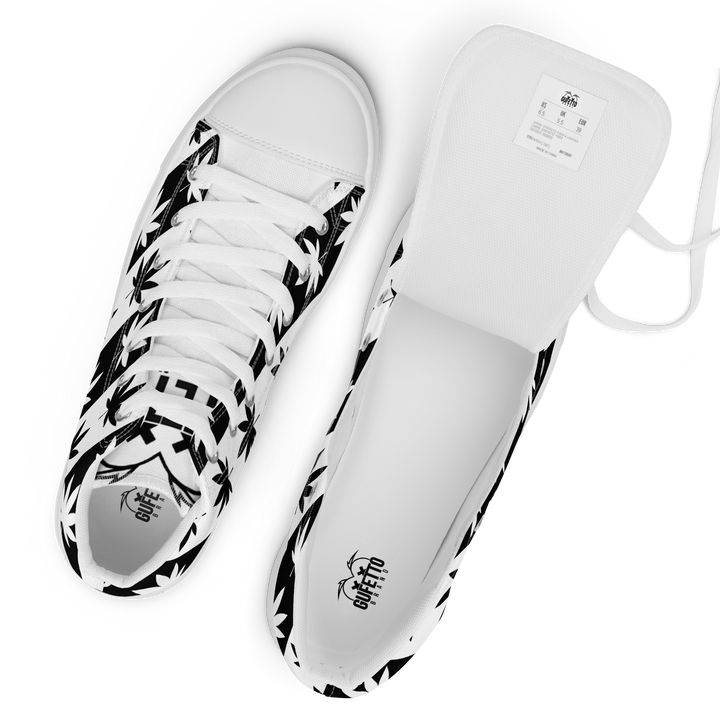 Sneakers alte in tela da donna CANNABIS B/W - Gufetto Brand