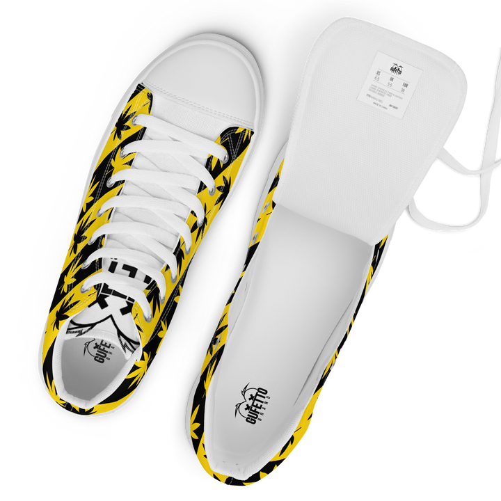 Sneakers alte in tela da donna CANNABIS GIALLE - Gufetto Brand
