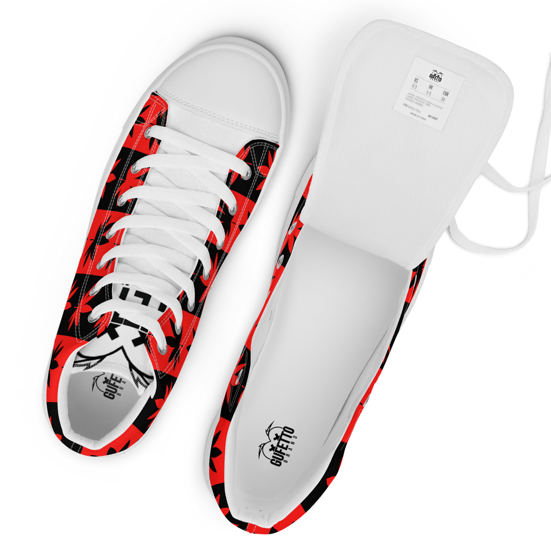 Sneakers alte in tela da donna CANNABIS ROSSE - Gufetto Brand
