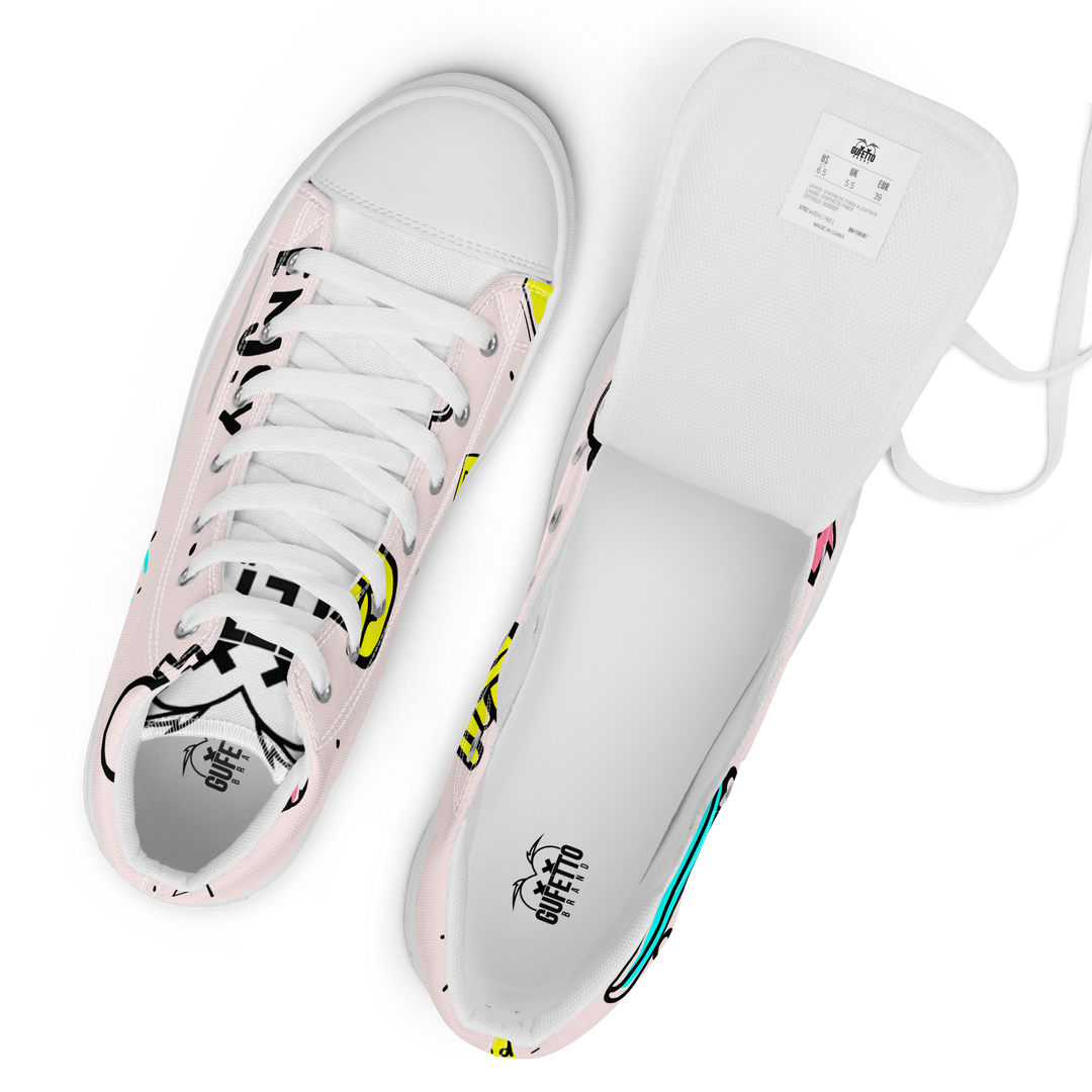 Sneakers alte in tela da donna PINK ENJOY - Gufetto Brand