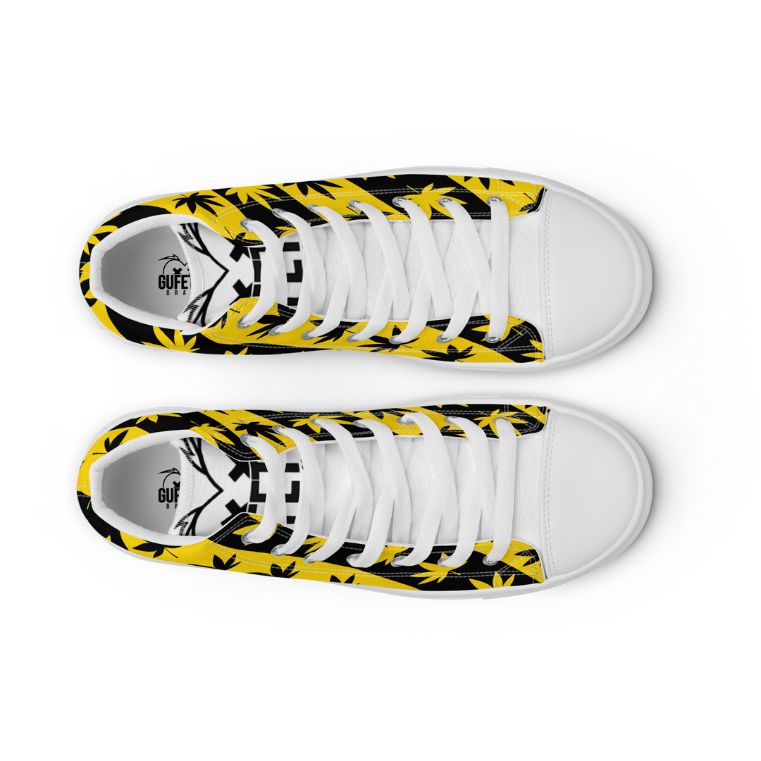 Sneakers alte in tela da donna CANNABIS GIALLE - Gufetto Brand