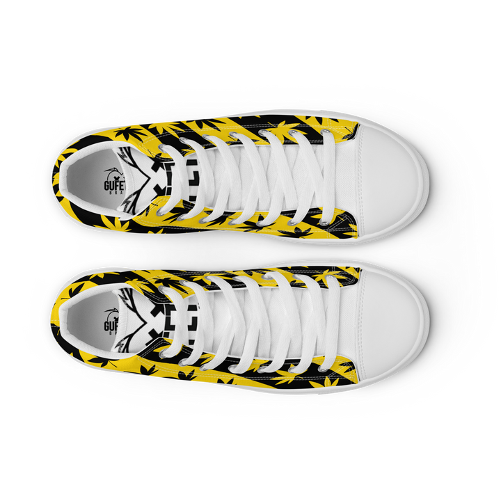 Sneakers alte in tela da donna CANNABIS GIALLE - Gufetto Brand