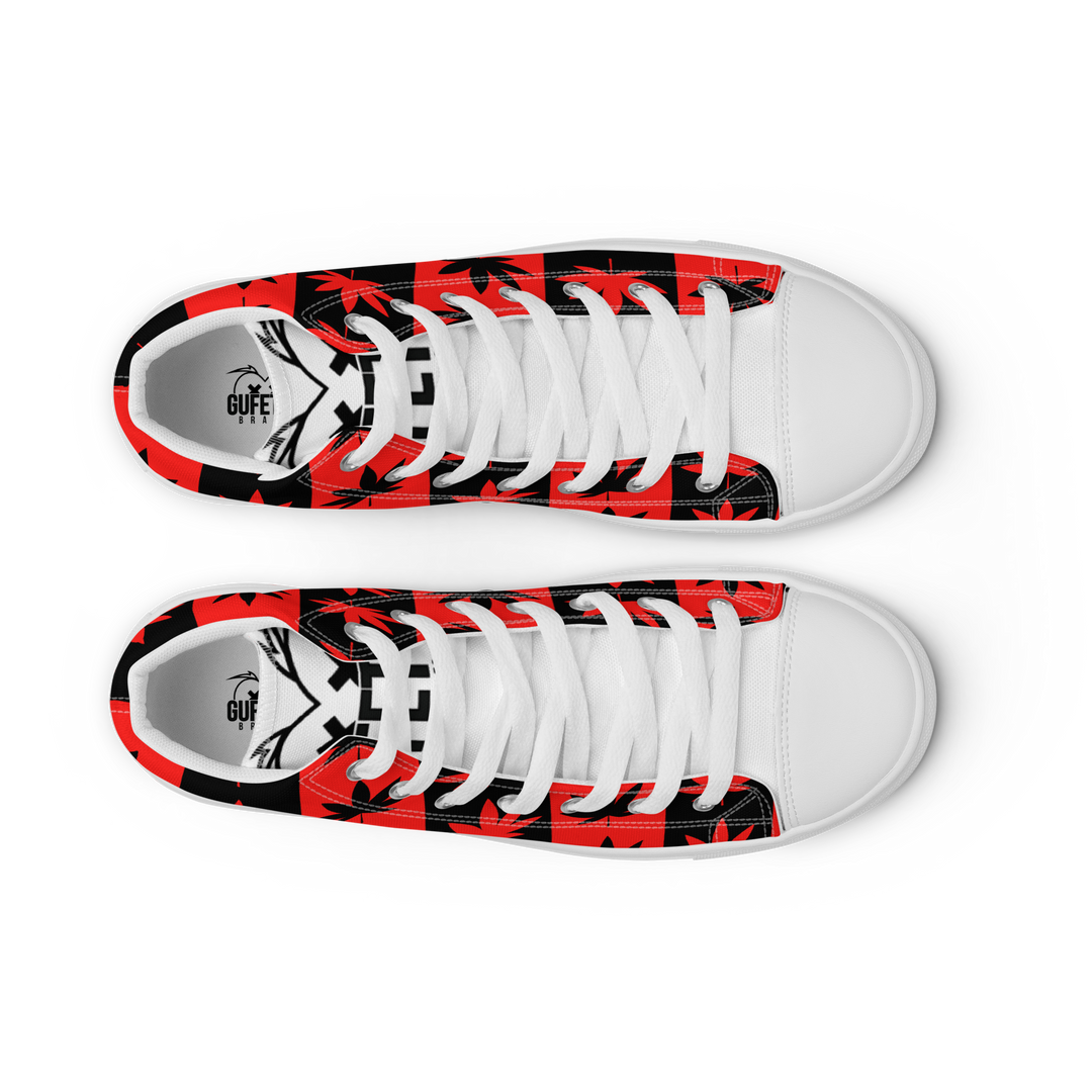 Sneakers alte in tela da donna CANNABIS ROSSE - Gufetto Brand