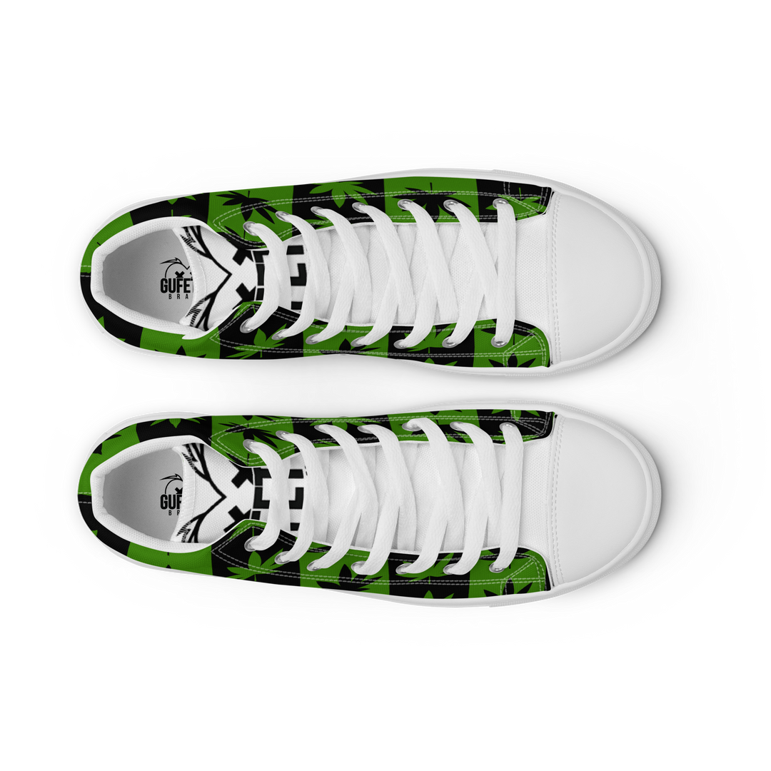 Sneakers alte in tela da donna CANNABIS VERDI - Gufetto Brand