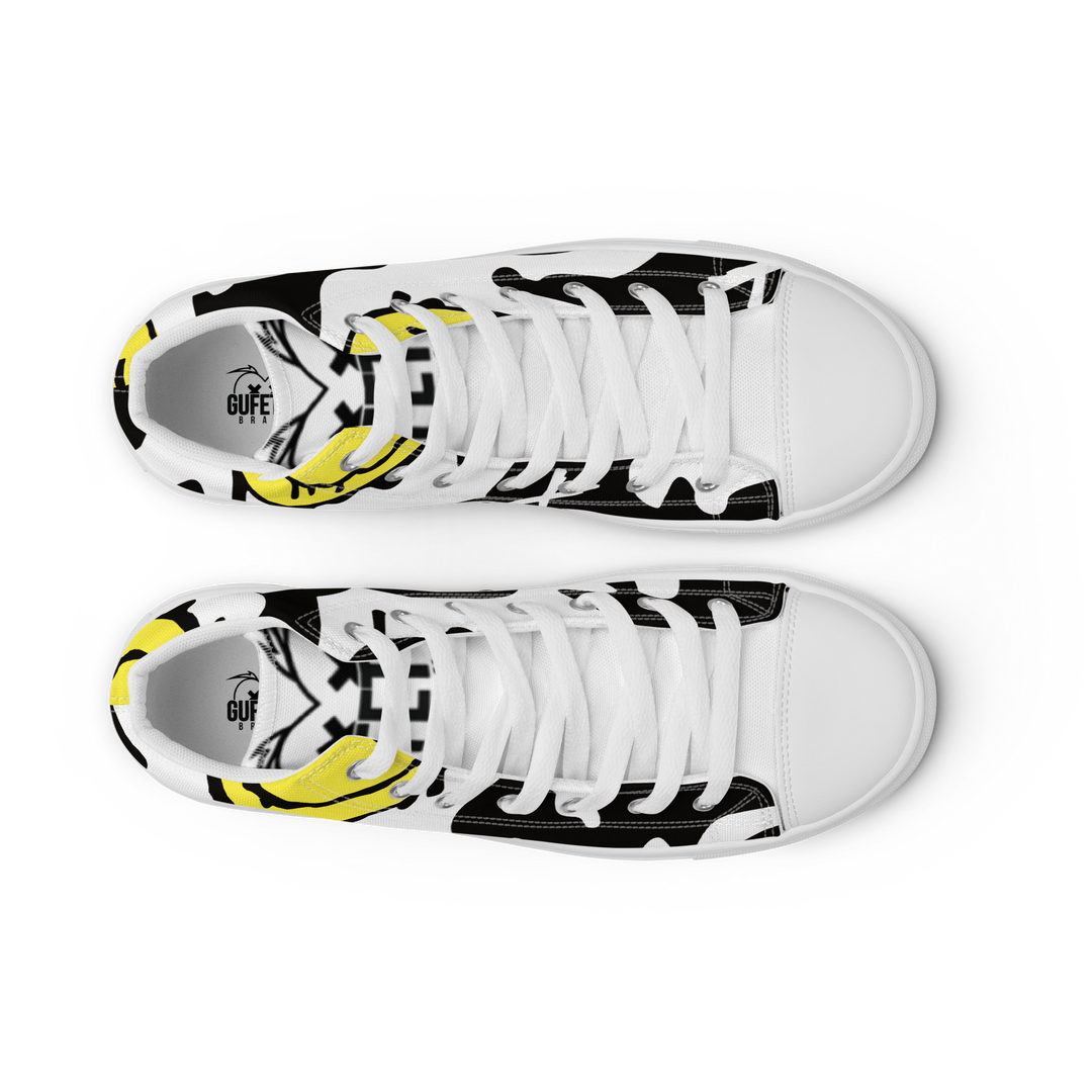 Sneakers alte in tela da donna SMILE FACE - Gufetto Brand