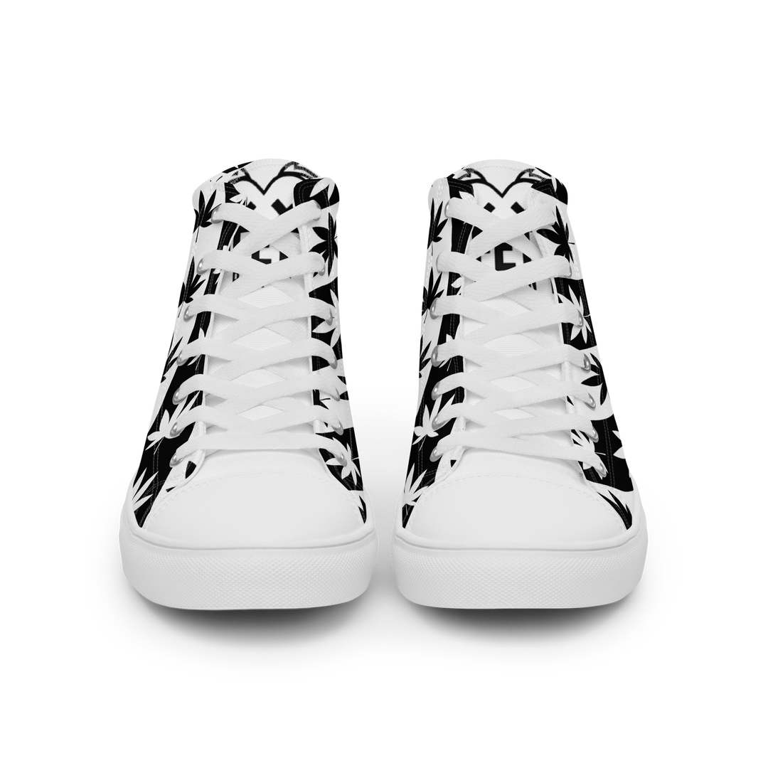 Sneakers alte in tela da donna CANNABIS B/W - Gufetto Brand