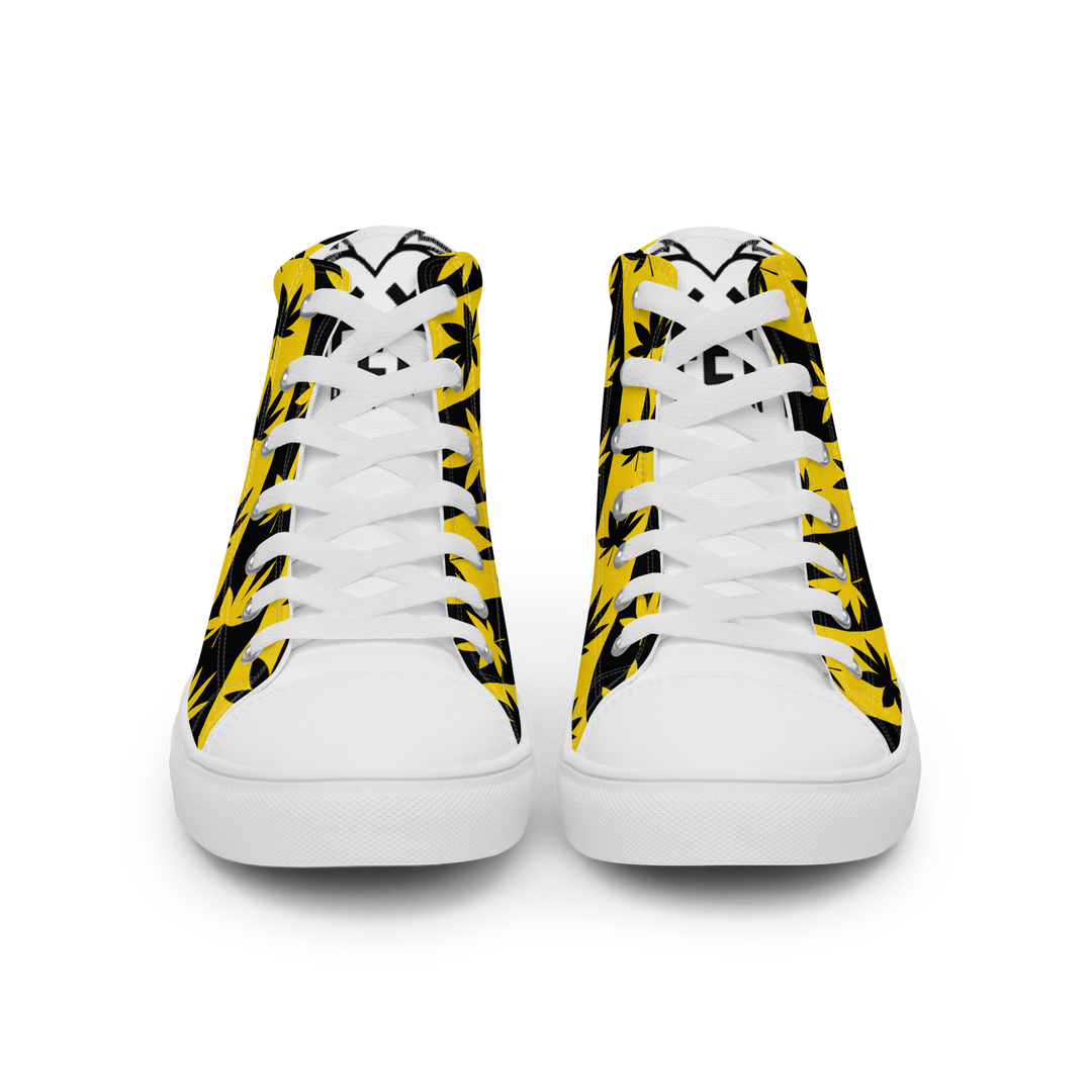 Sneakers alte in tela da donna CANNABIS GIALLE - Gufetto Brand
