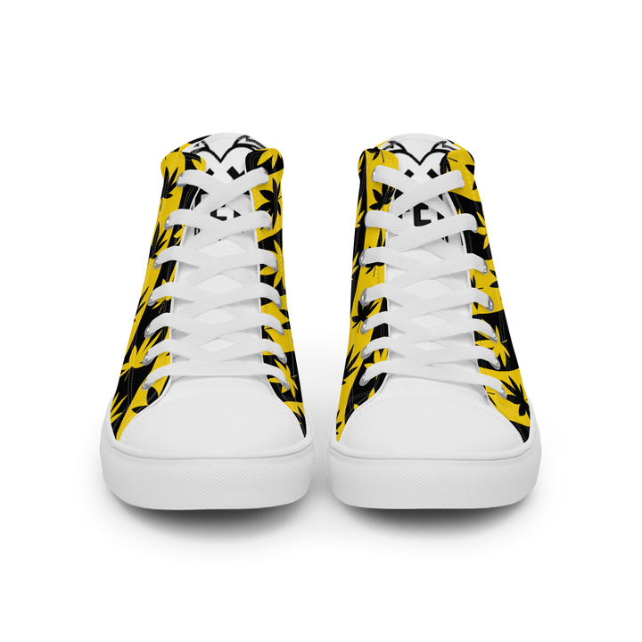 Sneakers alte in tela da donna CANNABIS GIALLE - Gufetto Brand