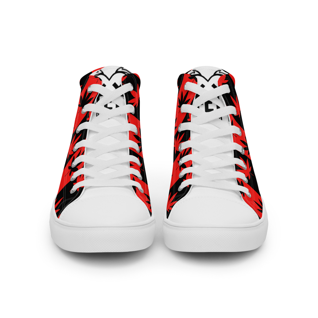Sneakers alte in tela da donna CANNABIS ROSSE - Gufetto Brand