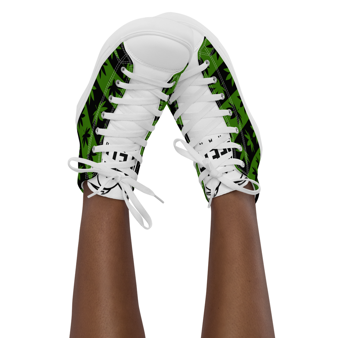 Sneakers alte in tela da donna CANNABIS VERDI - Gufetto Brand