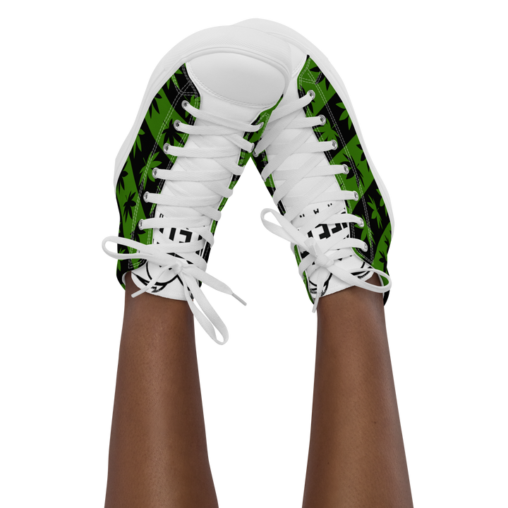 Sneakers alte in tela da donna CANNABIS VERDI - Gufetto Brand