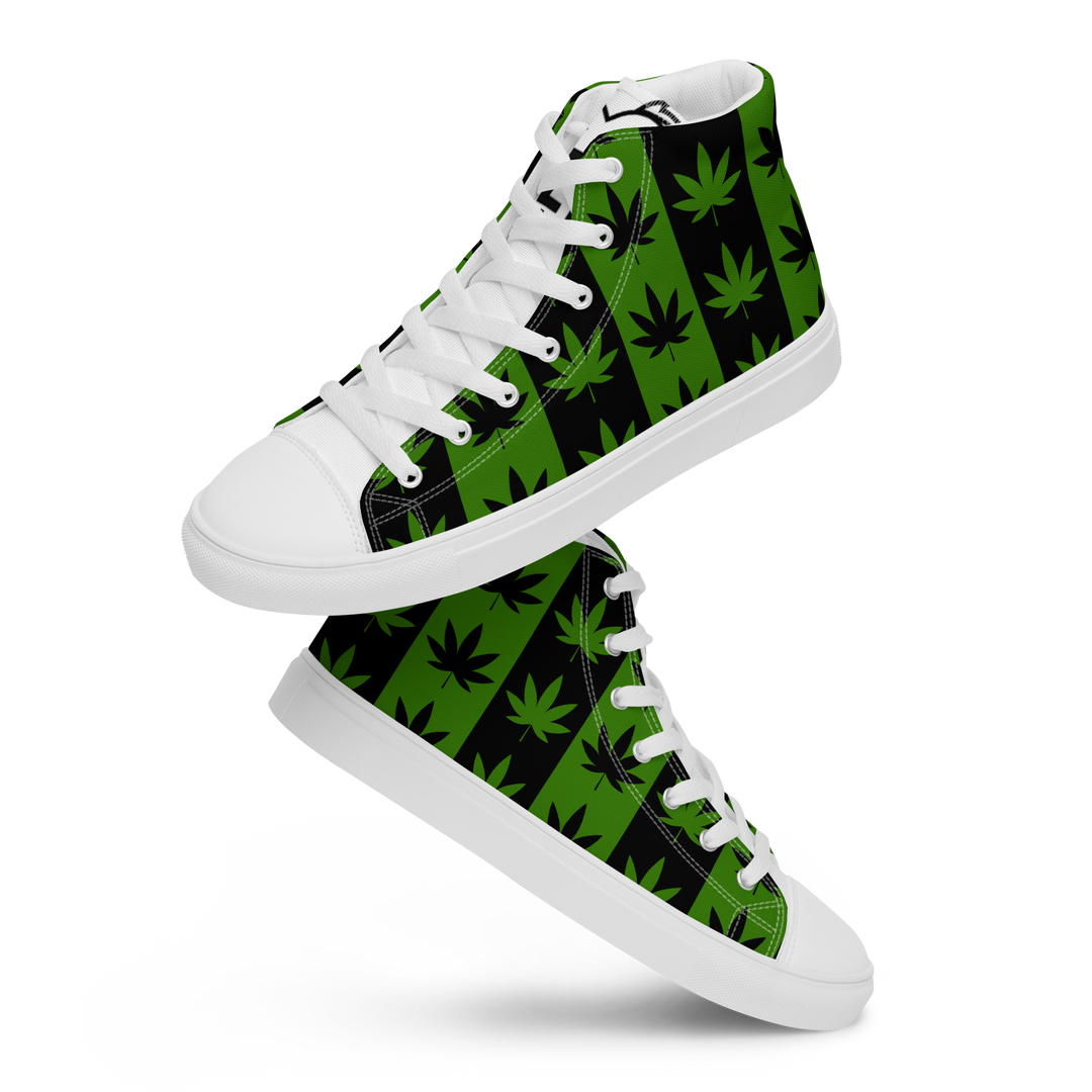 Sneakers alte in tela da donna CANNABIS VERDI - Gufetto Brand
