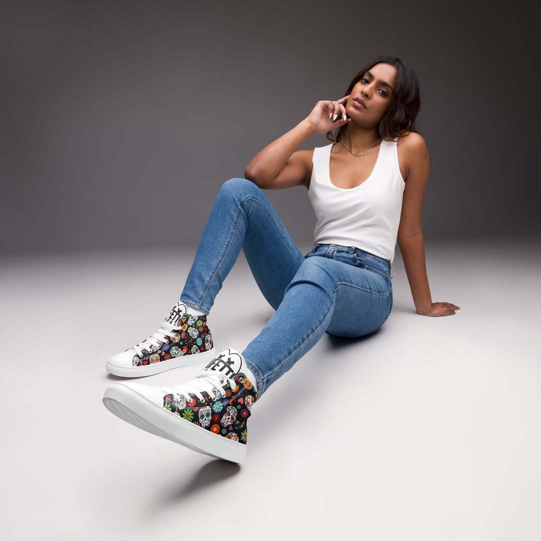 Sneakers alte in tela da donna SKULL EDITION - Gufetto Brand