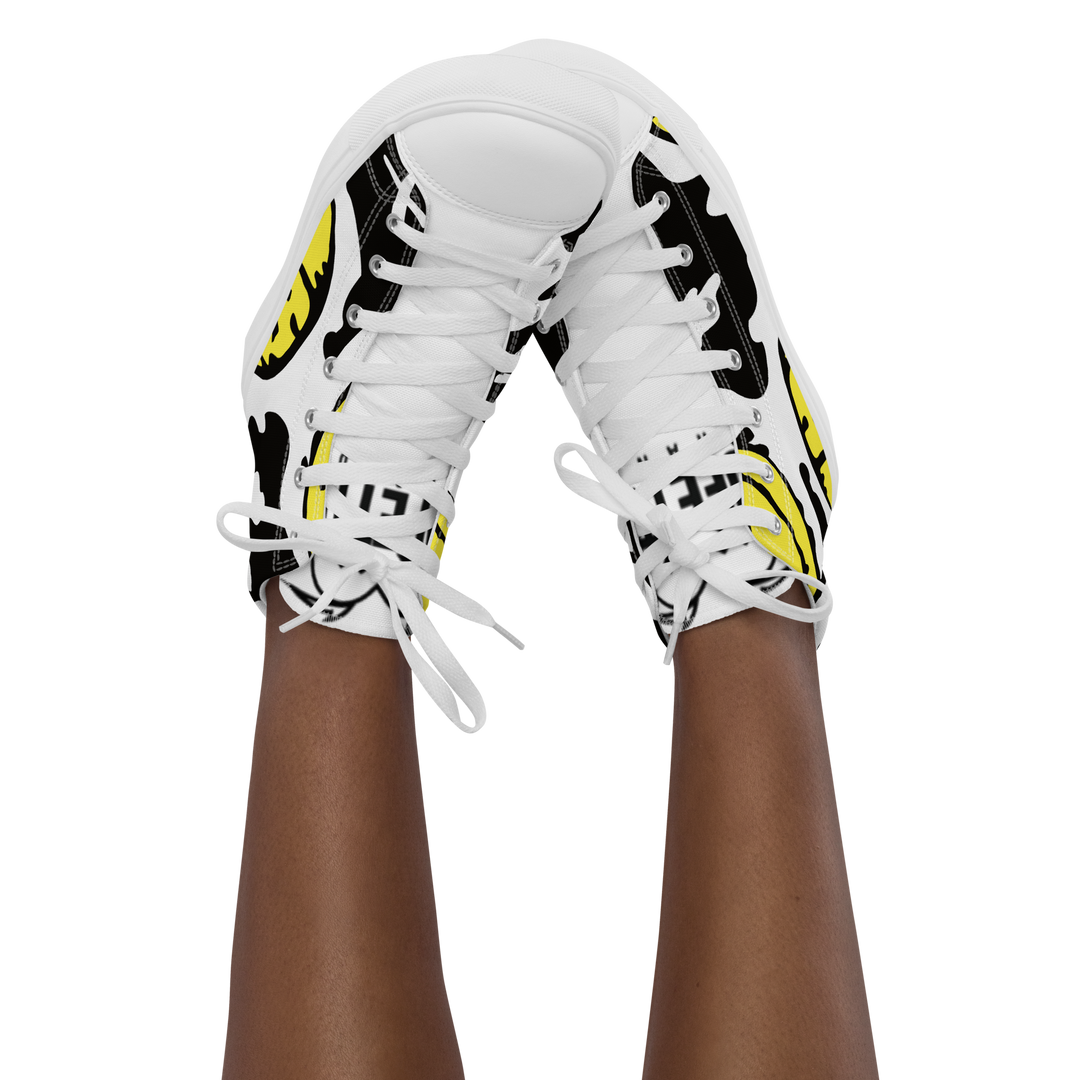 Sneakers alte in tela da donna SMILE FACE - Gufetto Brand