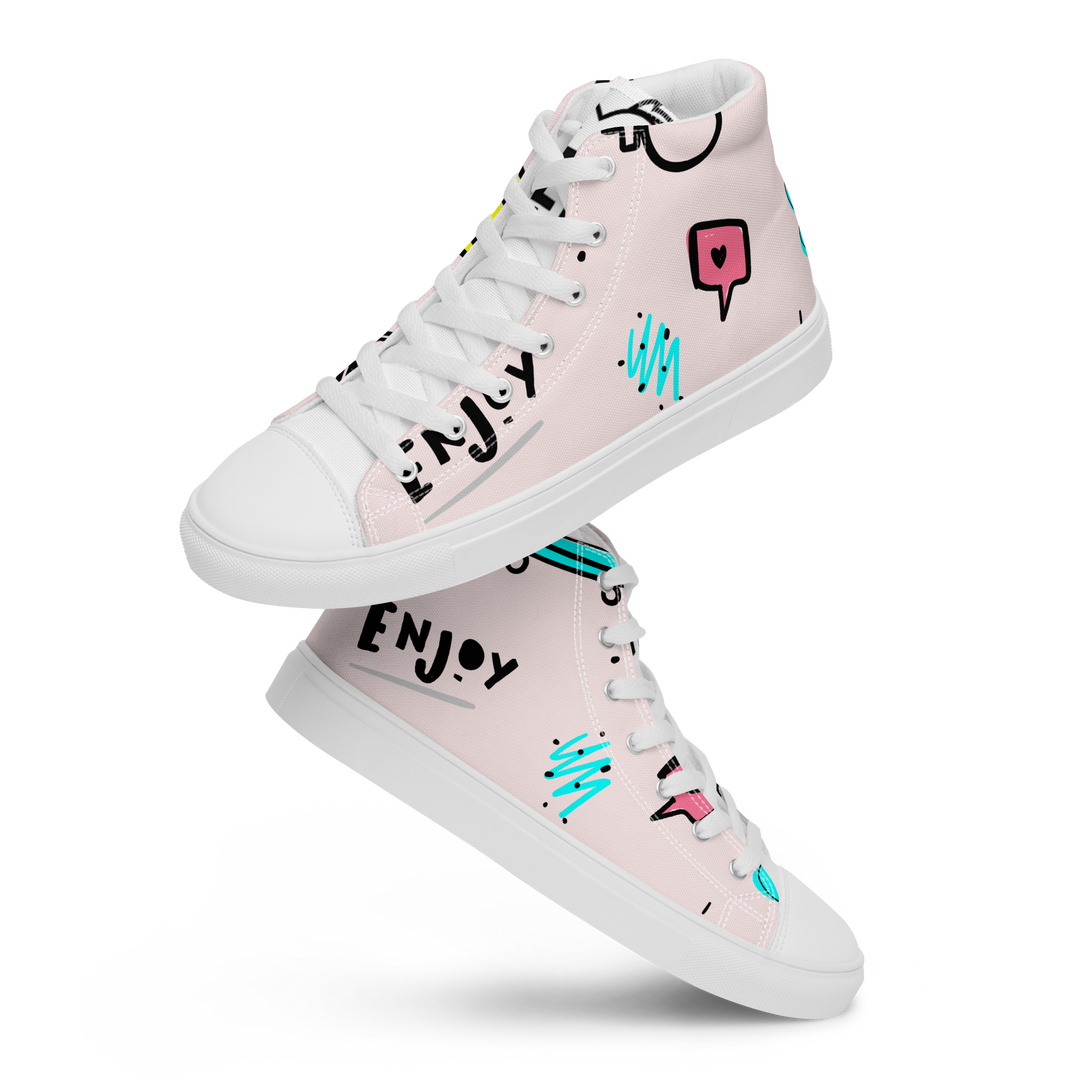 Sneakers alte in tela da donna PINK ENJOY - Gufetto Brand