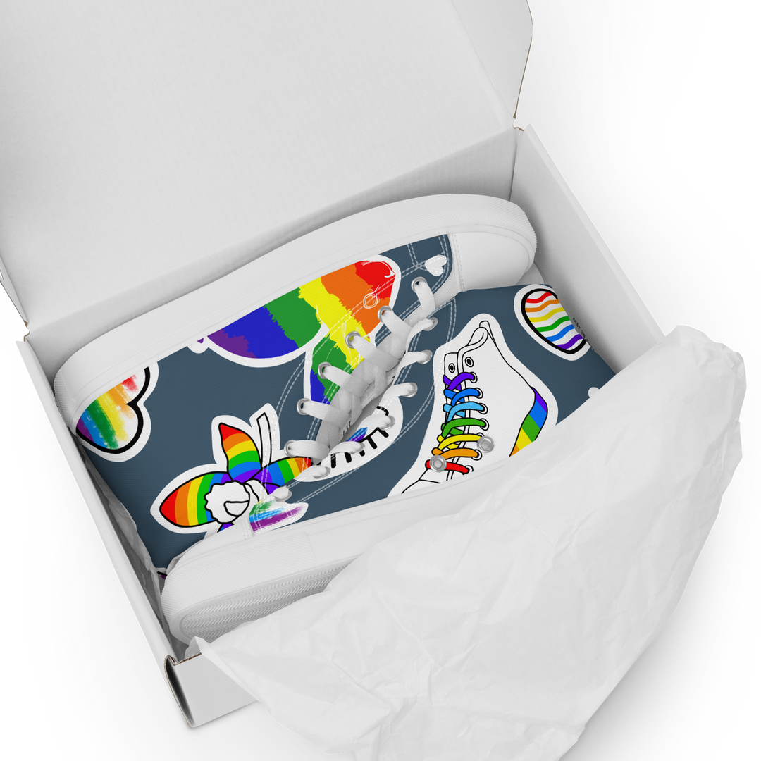 Sneakers alte in tela da donna ARCOBALENO - Gufetto Brand
