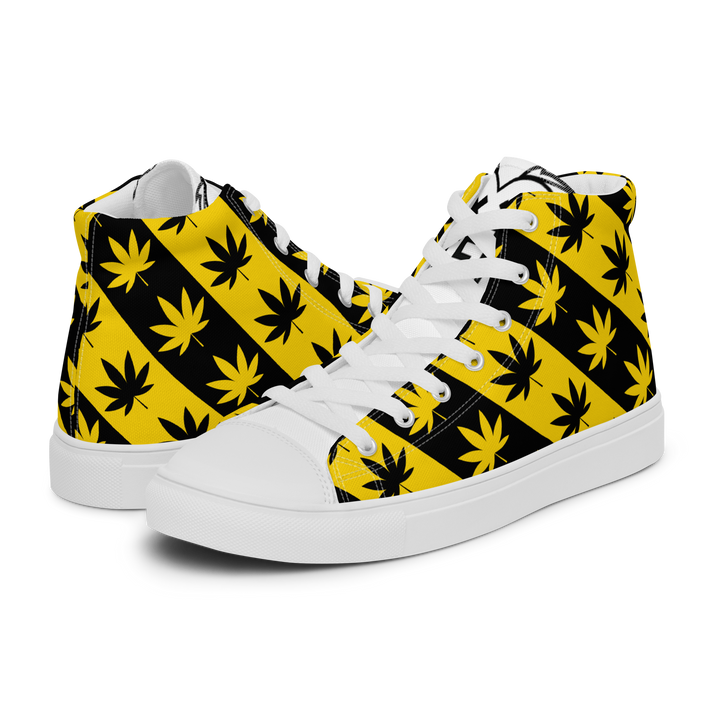Sneakers alte in tela da donna CANNABIS GIALLE - Gufetto Brand