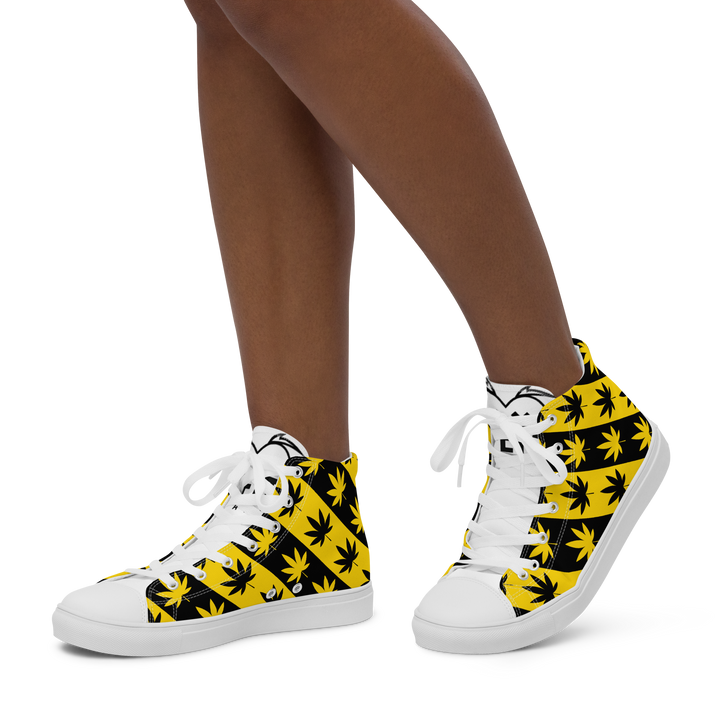 Sneakers alte in tela da donna CANNABIS GIALLE - Gufetto Brand