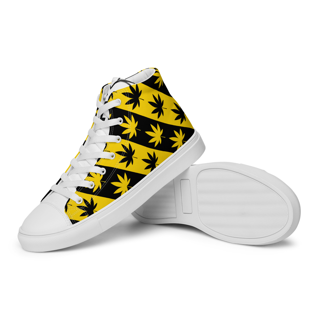 Sneakers alte in tela da donna CANNABIS GIALLE - Gufetto Brand