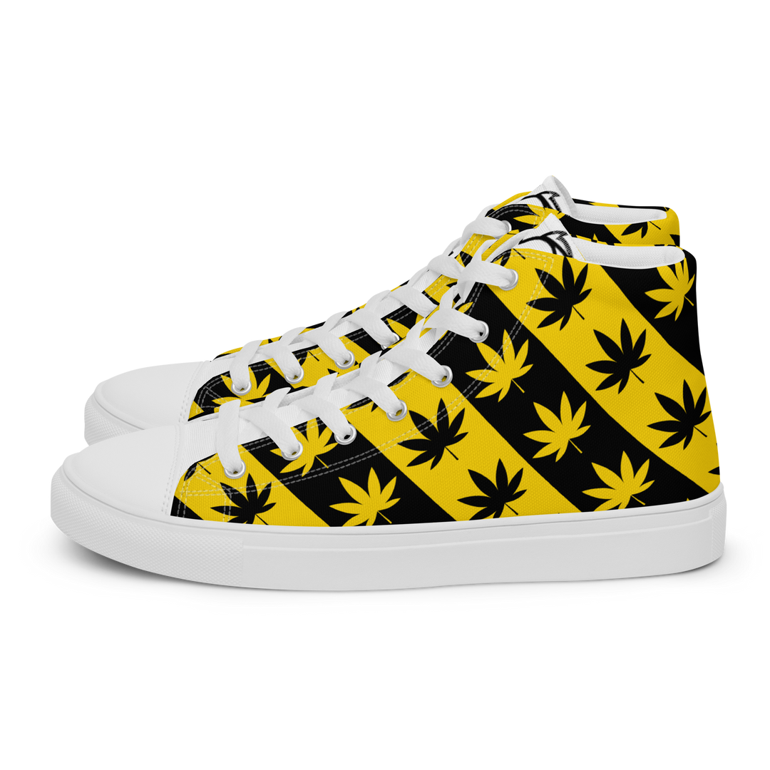 Sneakers alte in tela da donna CANNABIS GIALLE - Gufetto Brand