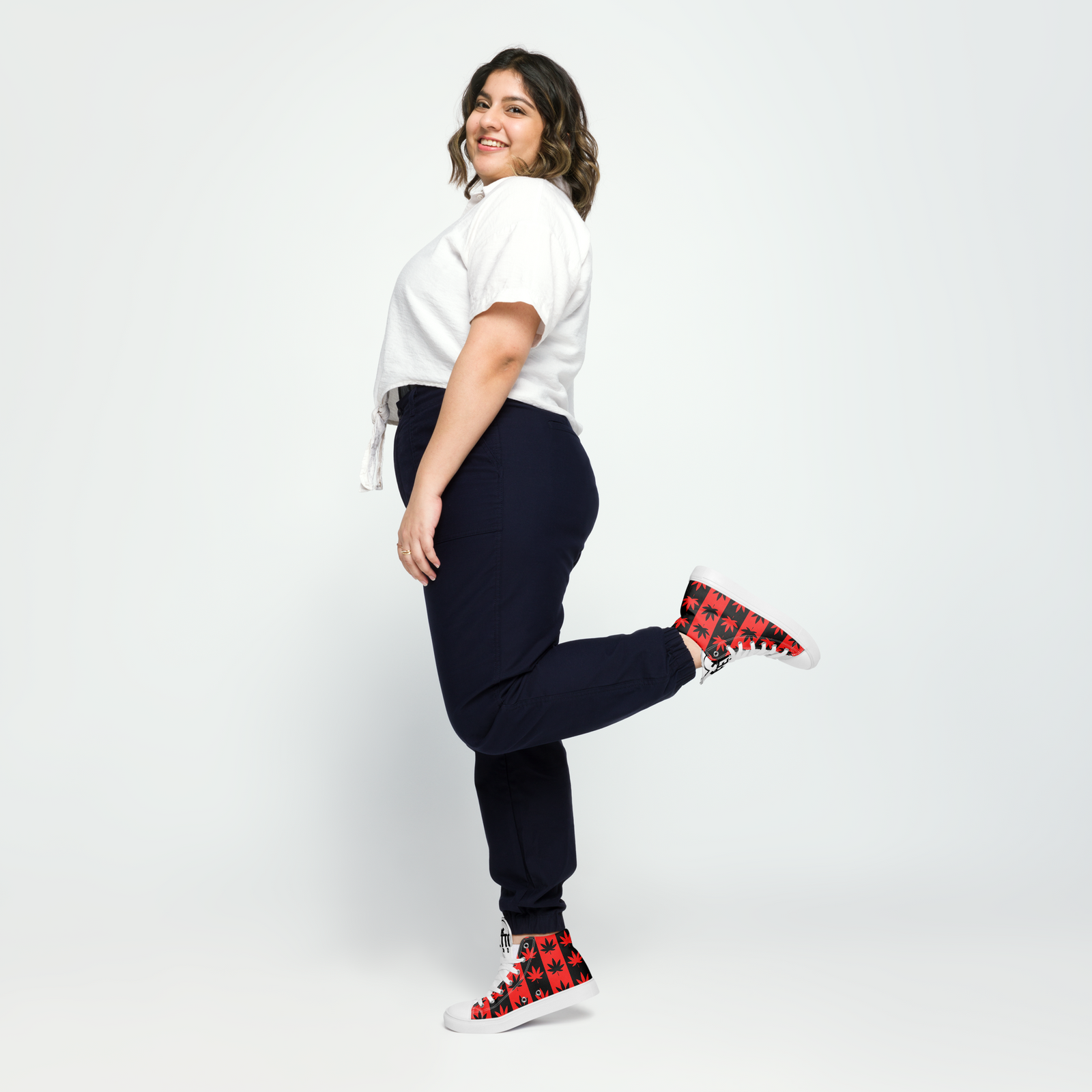 Sneakers alte in tela da donna CANNABIS ROSSE - Gufetto Brand