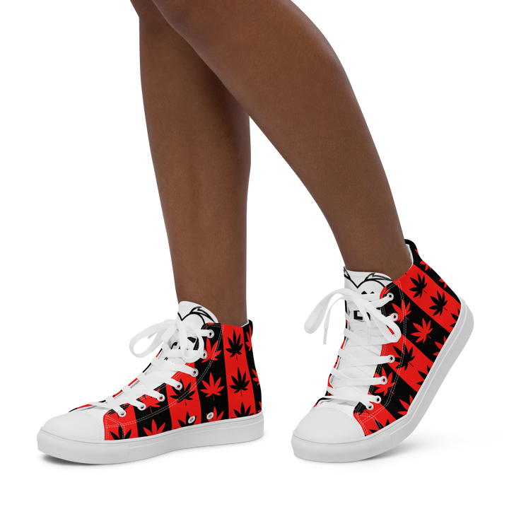 Sneakers alte in tela da donna CANNABIS ROSSE - Gufetto Brand
