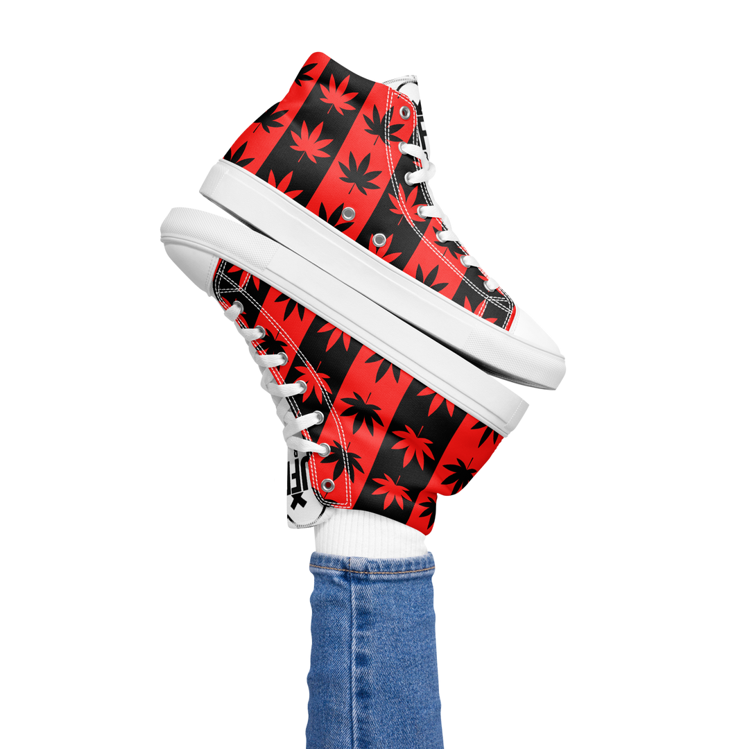 Sneakers alte in tela da donna CANNABIS ROSSE - Gufetto Brand