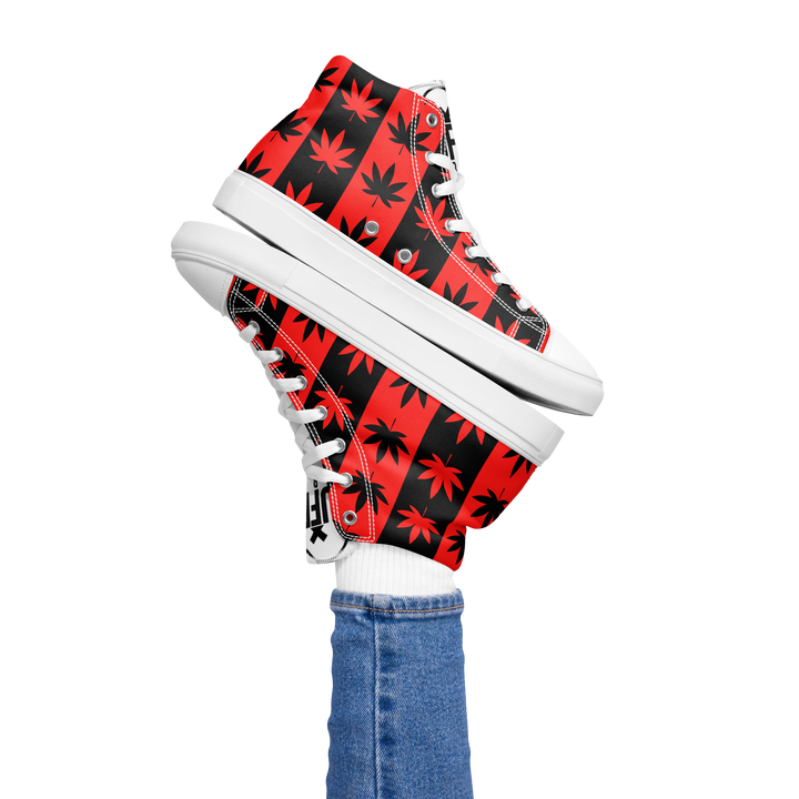 Sneakers alte in tela da donna CANNABIS ROSSE - Gufetto Brand