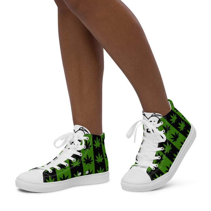 Sneakers alte in tela da donna CANNABIS VERDI - Gufetto Brand