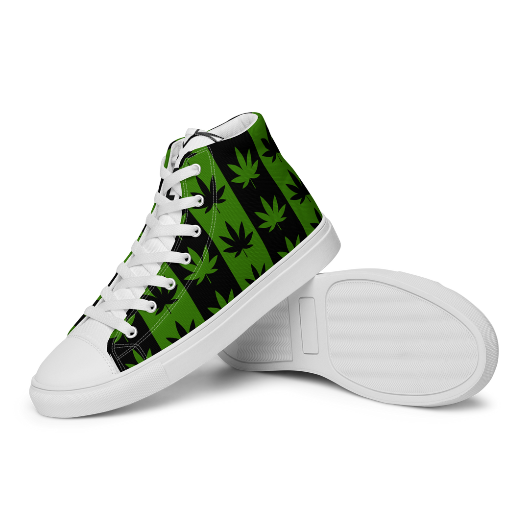 Sneakers alte in tela da donna CANNABIS VERDI - Gufetto Brand