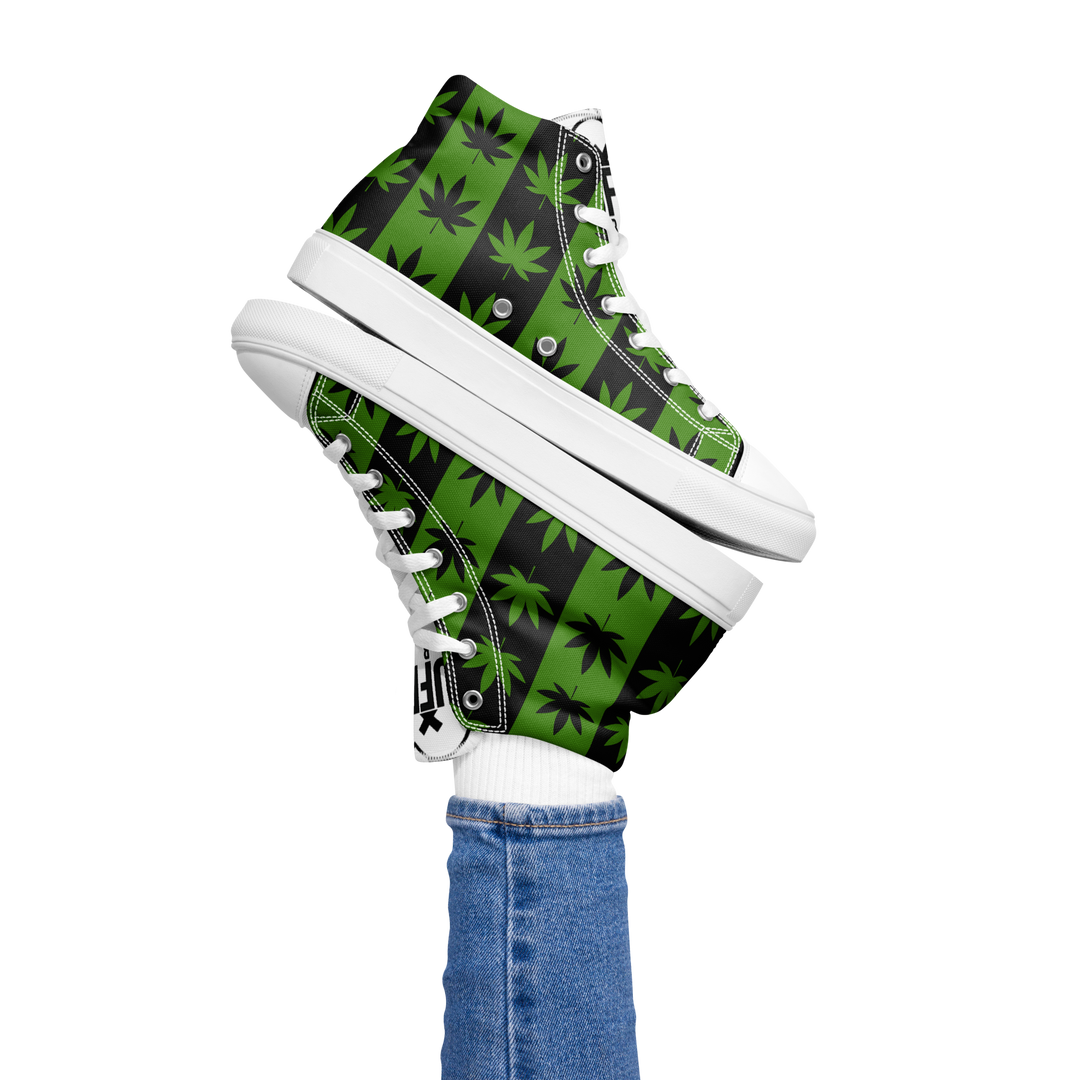 Sneakers alte in tela da donna CANNABIS VERDI - Gufetto Brand