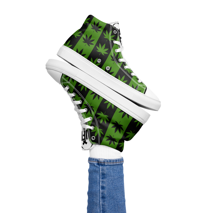 Sneakers alte in tela da donna CANNABIS VERDI - Gufetto Brand